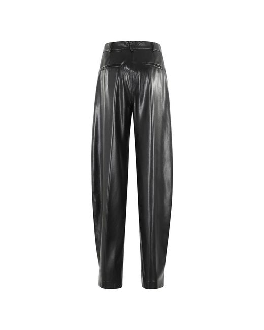 ANDAMANE Maxi Flared Leren Broek in het Gray