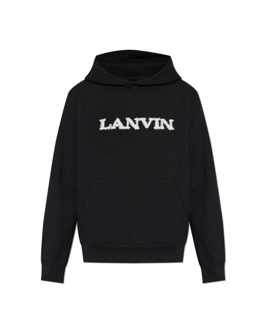 Lanvin Hoodies & Sweatvesten ,Zwart ,Katoen Sweatshirts & Hoodies in het Blue voor heren