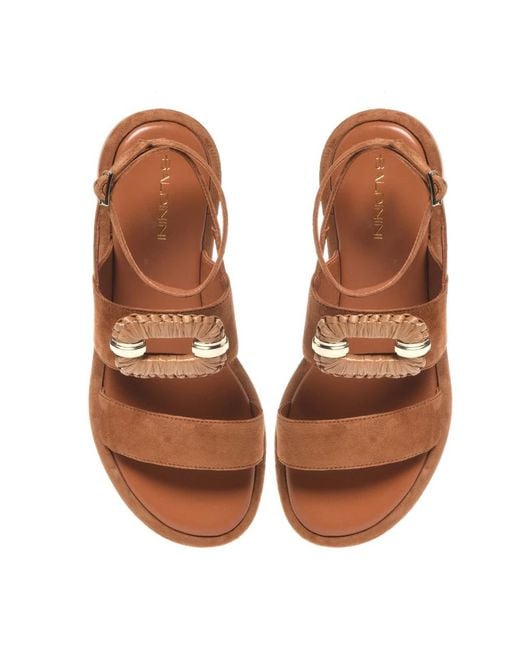 Baldinini Brown Flat Sandals