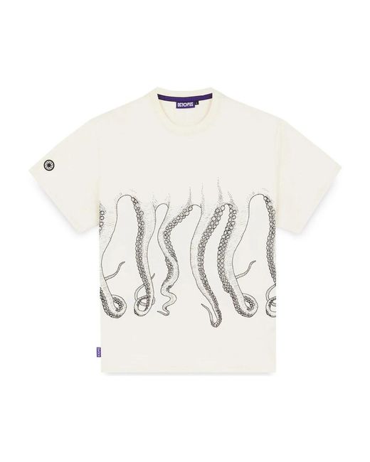 Outline tee di Octopus in White da Uomo