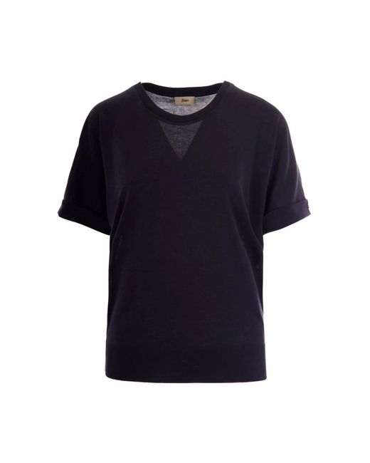 Herno Blue Round-Neck Knitwear