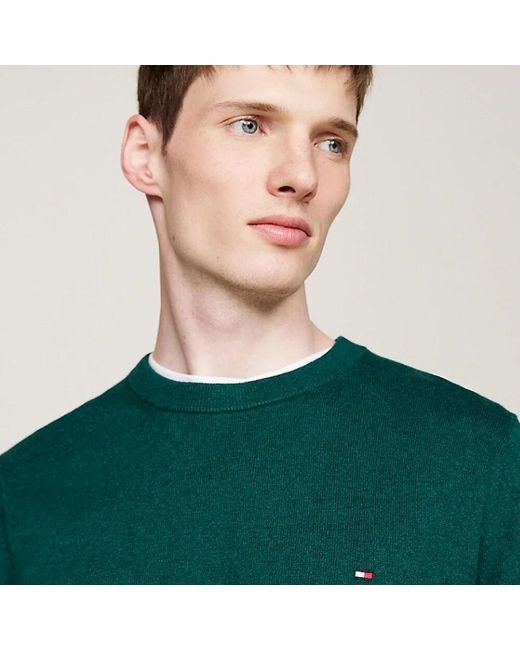 Tommy Hilfiger Grüner strickpullover regular fit in Green für Herren