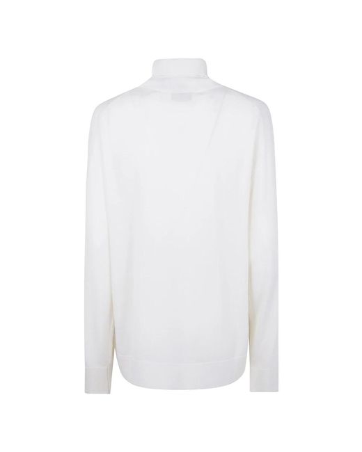 Laneus Rollkragen Strickpullover Herren in White für Herren
