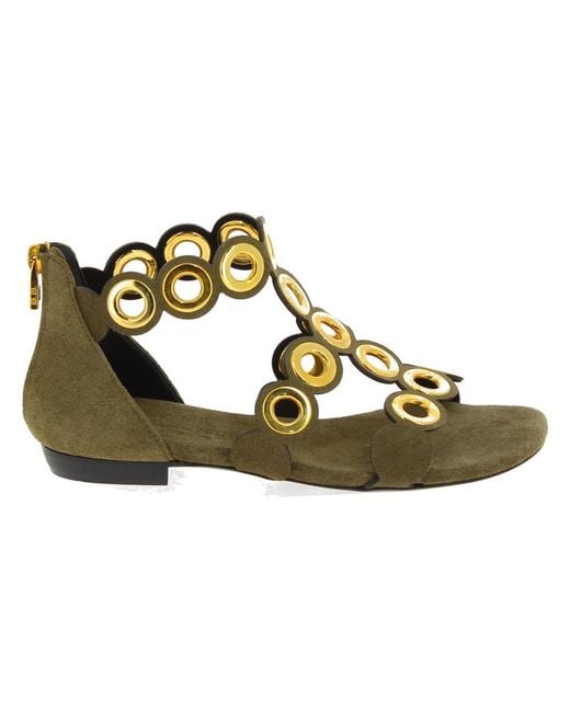 Barbara Bui Metallic Flat Sandals
