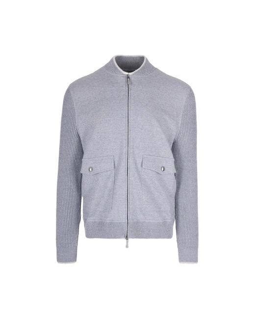 Eleventy Blue Zip-Throughs for men