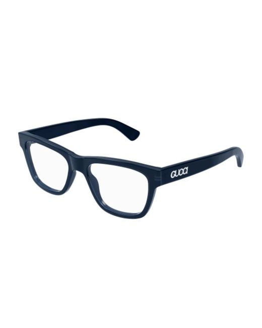 Gucci Accessoires ,Blauw ,Chromatische Rechthoekige Zonnebril Met Glamoureffect in het Blue