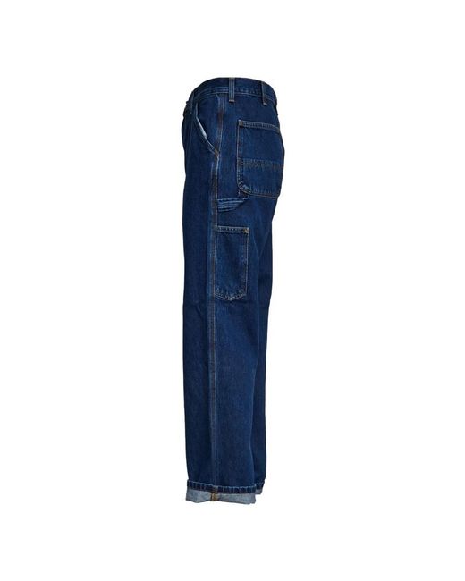 Carhartt Blue Straight Fit Jeans for men