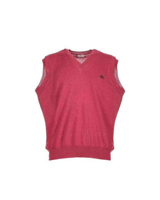 Etro Wolle regular fit pullover in Pink für Herren