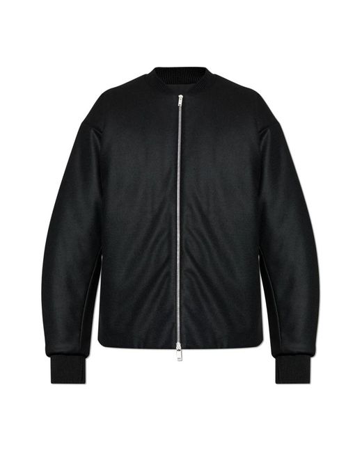 Jil Sander Jassen ,Zwart ,Wol Wollen Bomberjack in het Black voor heren