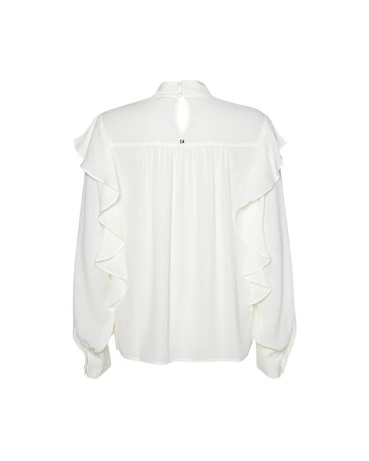 Kocca Overhemden ,Wit ,Polyester Ruffle Blouse Crème in het White