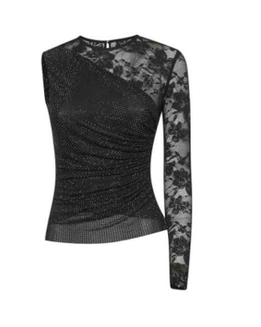 El autorretrato superior hecho de poliéster mixto. Self-Portrait de color Black