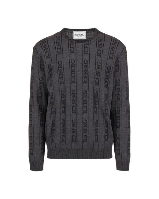 Round-Neck Knitwear di Iceberg in Gray da Uomo
