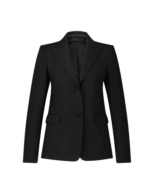 Windsor. Jassen ,Zwart ,Wol Elegante Wollen Stretch Blazer in het Black