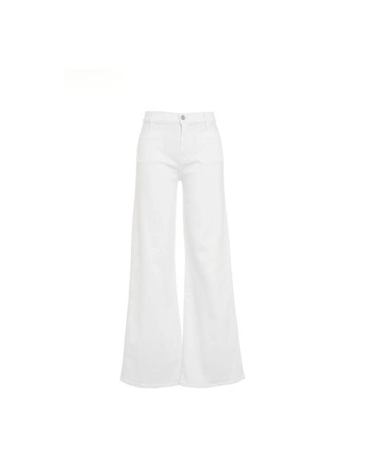 7 For All Mankind White Wide Jeans