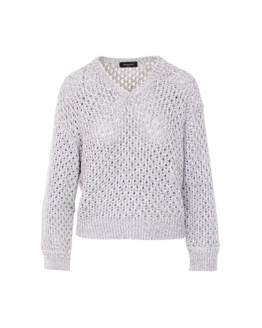 Fabiana Filippi Gray V-Neck Knitwear