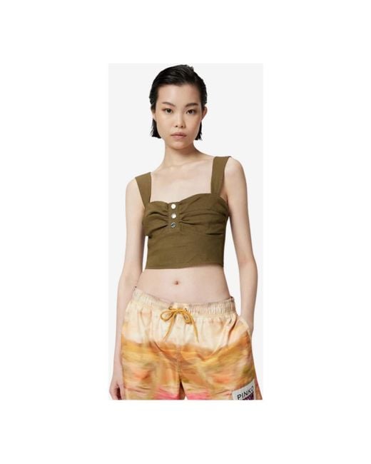Pinko Green Sleeveless Tops