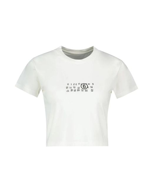 MM6 by Maison Margiela White T-Shirts