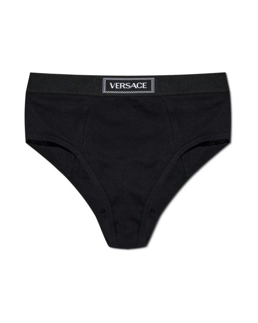Versace Slip Met Logoband in het Black