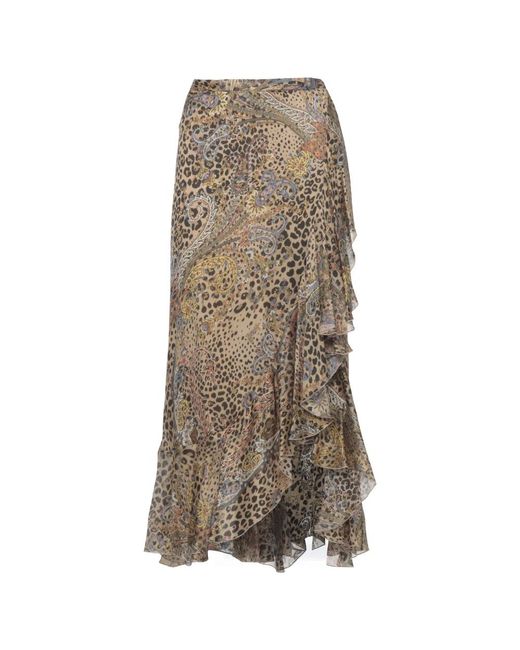 Etro Midi Wikkelrok in het Brown