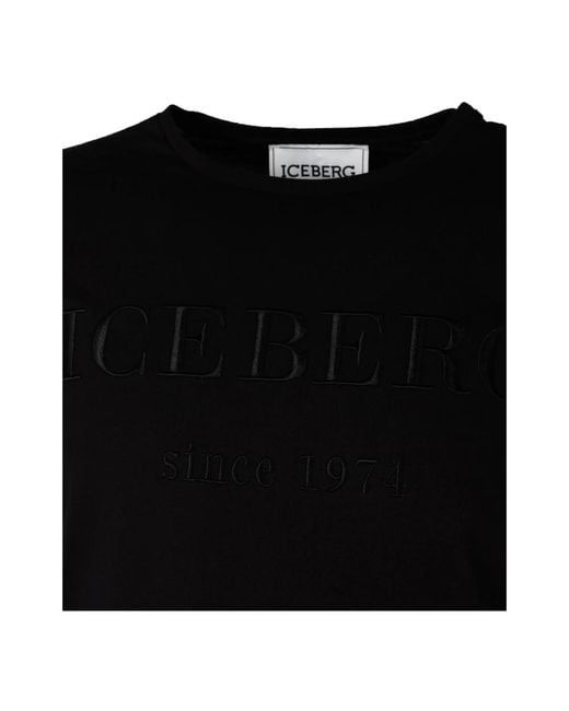 Iceberg Klassisches rundhals t-shirt in Black für Herren