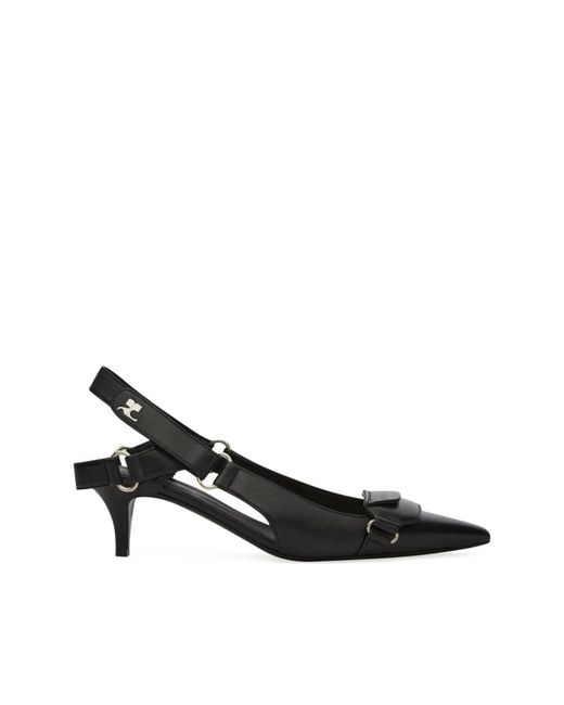 Courreges Schoenen ,Zwart ,Leer Racer Pumps in het Black
