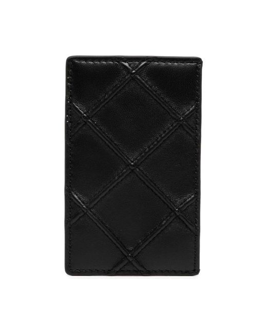 Tory Burch Black Gepolsterte lederkartenhalter