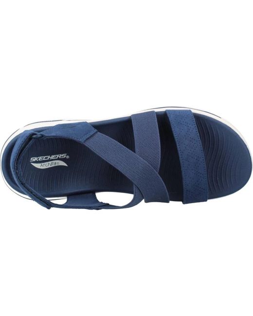 Skechers Blue Stilvolle flache sandalen für frauen,bequeme flache sandalen für frauen