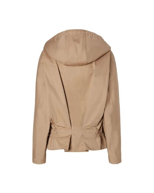 Fendi Jassen ,Katoen Cotton Blouson Jacket in het Natural
