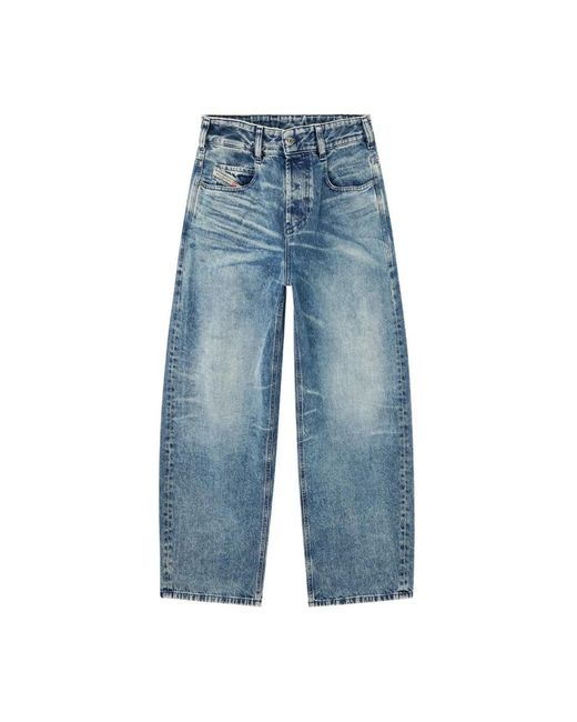 DIESEL Faded Wash Low Rise Button Fly in het Blue