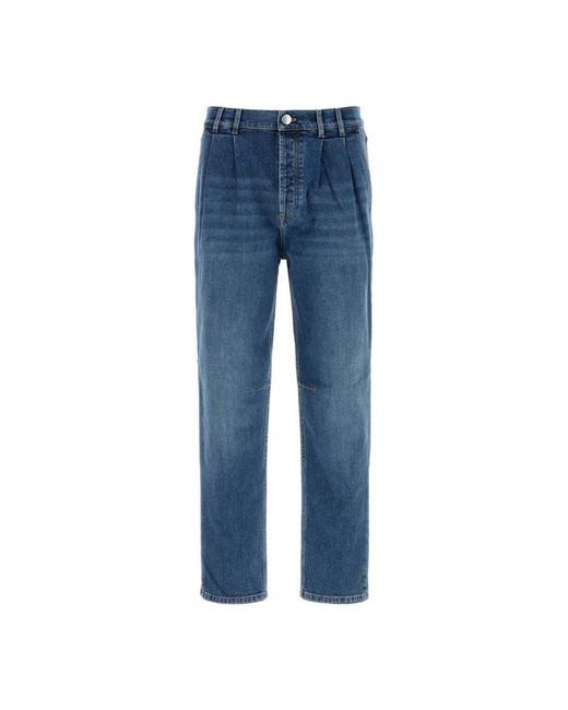 Brunello Cucinelli Blue Straight Fit Jeans for men