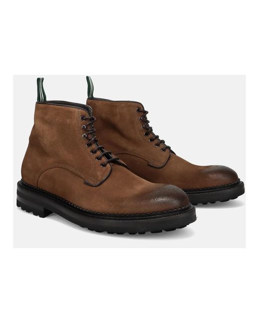 Green George Brown Lace-Up Boots for men