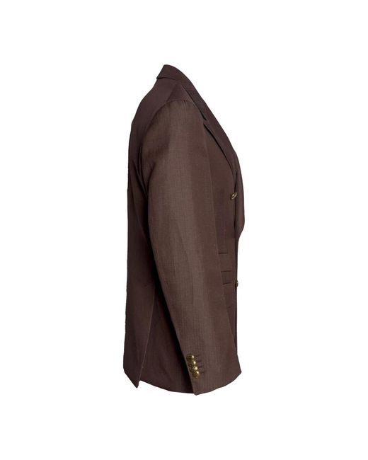 Gabriele Pasini Double-Breasted Six-Button Jacket in het Brown voor heren
