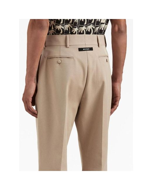 Palm Angels Natural Wide Trousers for men