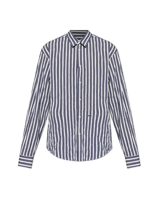 DSquared² Crumpled Effect Shirt in het Blue voor heren