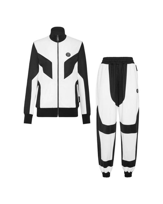 Philipp Plein Jogging Set: Zip-Up Jacket &Amp; Pants Statement in het Black