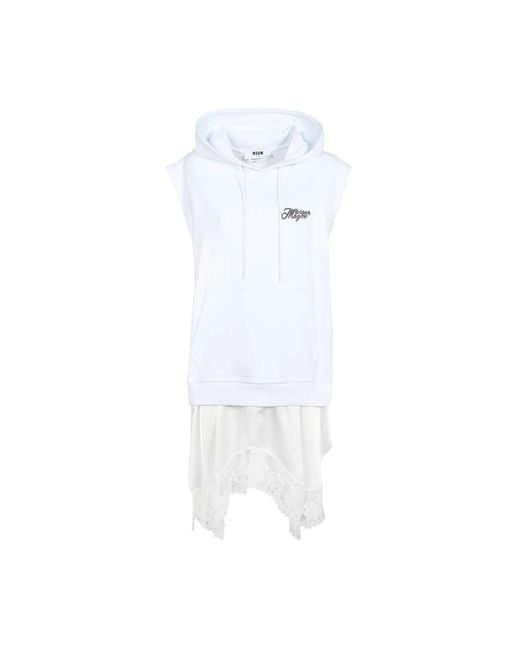 MSGM White Short Dresses