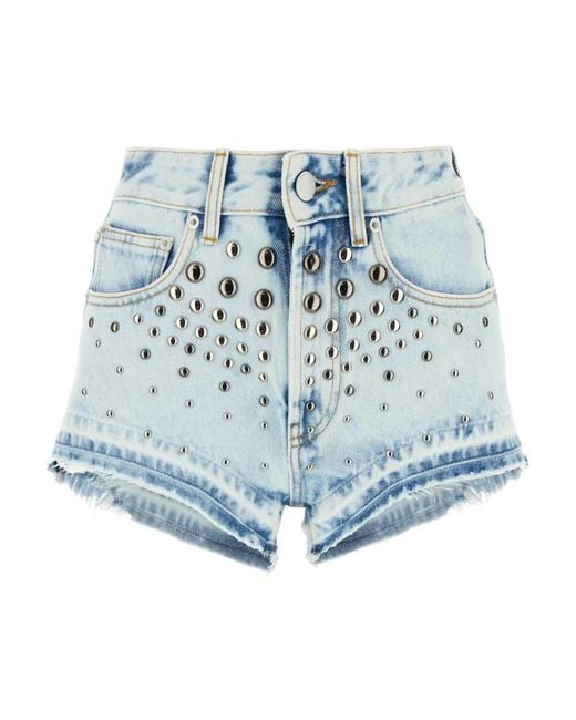 Alessandra Rich Denim Shorts in het Blue