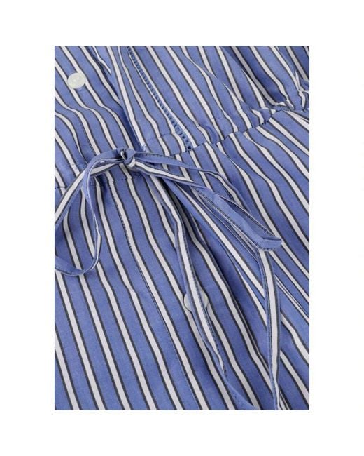 Tommy Hilfiger Blue Gestreiftes Midi-Hemdkleid