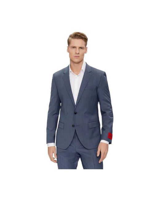 HUGO Blue Single Breasted Suits for men