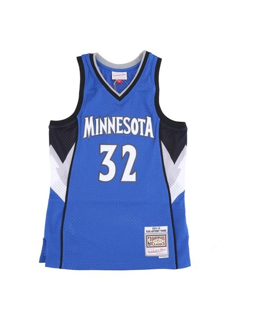 Mitchell & Ness Fitness ,Blauw ,Wol Nba Road Jersey Karl Anthony Towns in het Blue voor heren