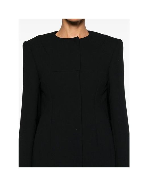 Sportmax Black Schwarze maßgeschneiderte jacke mit dart-details