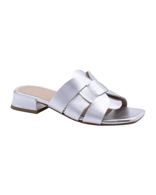 E mia White Heeled Mules