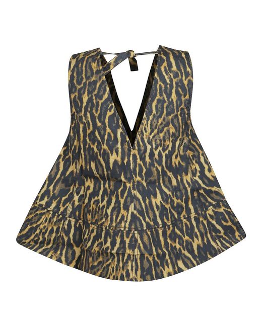 Ganni Green Sleeveless Tops