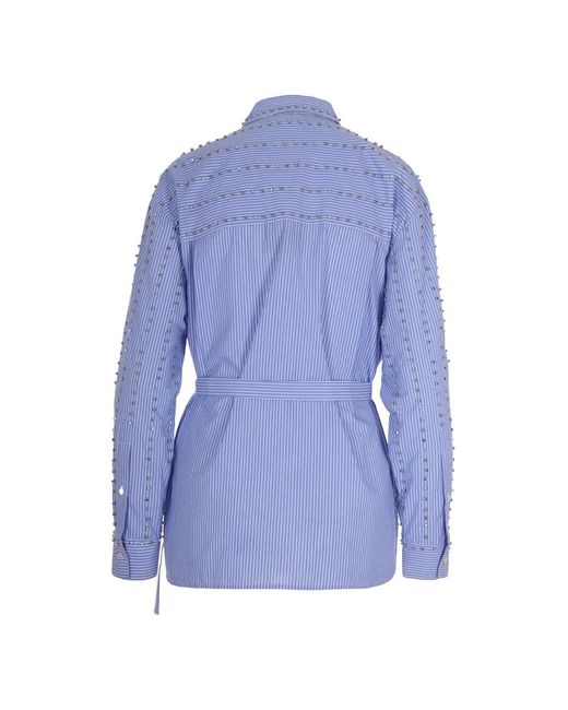 Pinko Overhemden ,Wit ,Katoen Regular-Fit Katoenen Overhemd in het Blue