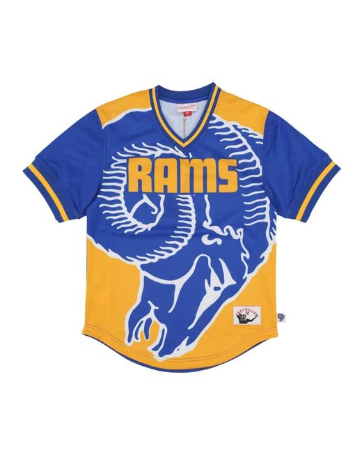 Mitchell & Ness Fitness ,Veelkleurig ,Polyester Nfl Jumbotron 3.0 Mesh V-Hals Jas in het Blue voor heren