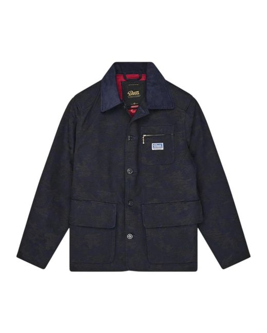 Deus Ex Machina Jassen ,Blauw ,Katoen Idaho Hunting Jacket in het Blue voor heren