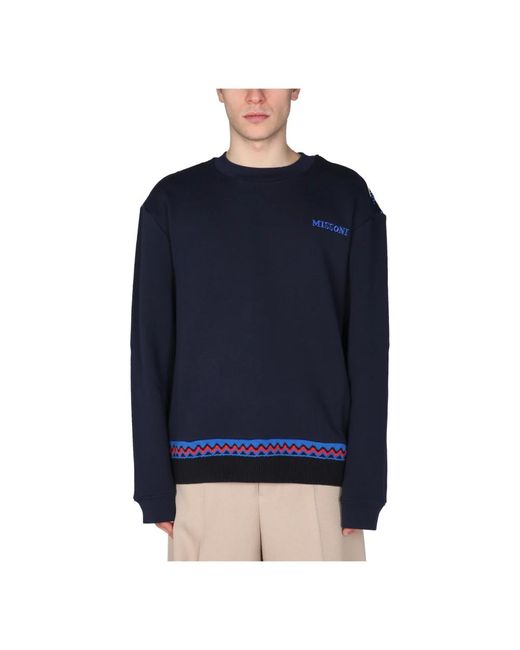 Missoni Blue Round-Neck Knitwear for men