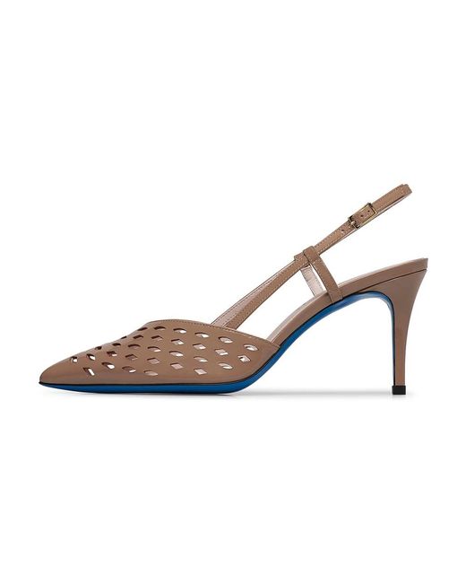 Loriblu Schoenen ,Leer Slingback Geometrisch in het Brown