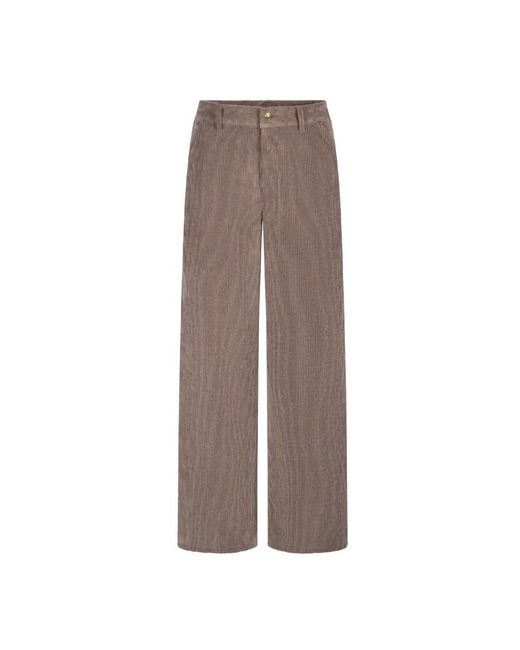 RAFFAELLO ROSSI Brown Moderne Cord-Chino-Hose