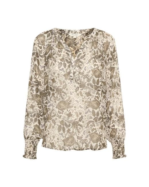 Part Two Overhemden ,Veelkleurig ,Dusky Fleur Print Blouse in het Natural